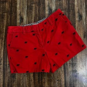 Elephant embroidered shorts